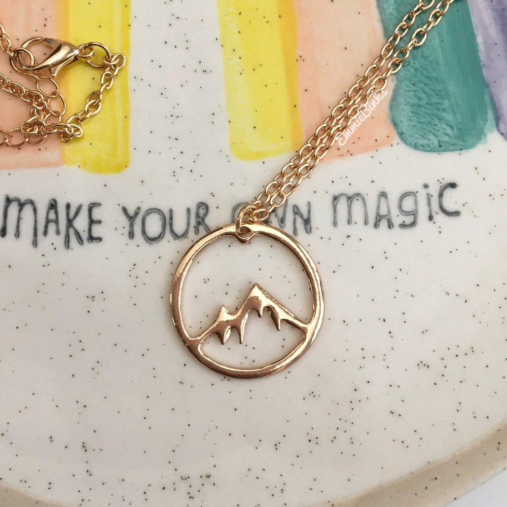✨3for$38✨ New FP Wanderlust Mountain Explore Pendant Necklace | Travel - Picture 5 of 14